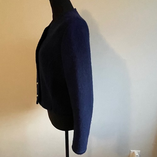 Carroll Reed dunkelblau Wolle Cardigan Jacke Knopfleiste Rundhals Gr. 10 - Bild 4 von 10