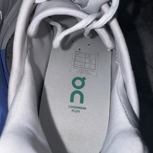 ON Hombres Cloudnova Flux Azul Blanco Parte Superior Baja Malla Tenis para Correr Talla 11.5 - Imagen 5 de 6