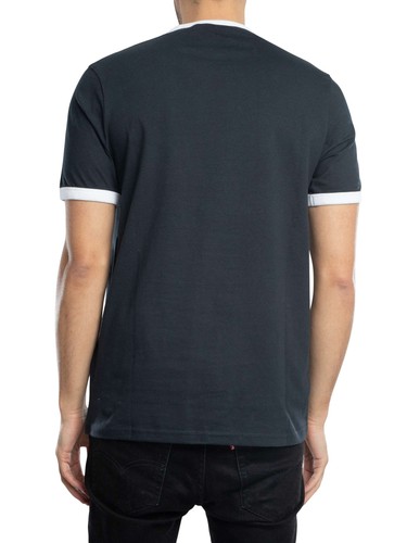 Lyle & Scott de los hombres Camiseta Ringer, Azul - Imagen 3 de 5