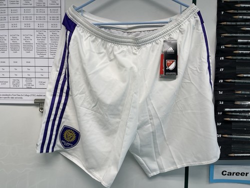 MLS Orlando City SC ADIDAS Authentic Soccer Shorts Mens XL White X-Large BNWT - 第 1/6 張圖片