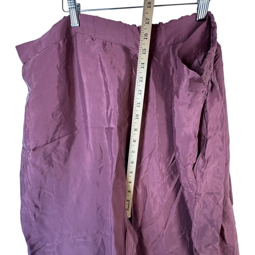 Pantalones Athleta Calm Cool Pierna Ancha Talla 3X Malva Sedoso Salón Pull-On Cupro Fluido - Imagen 6 de 10