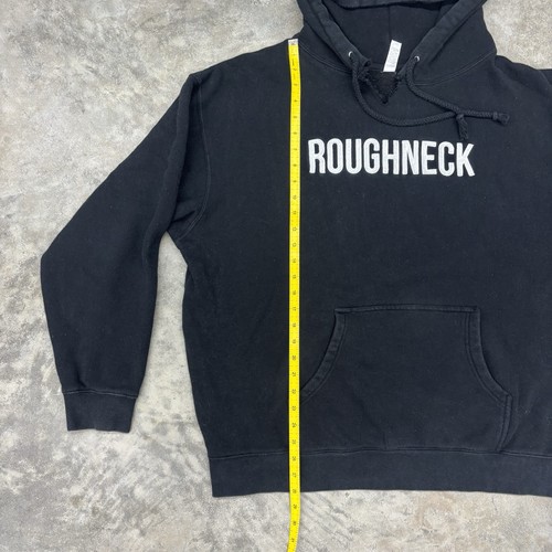 Sudadera con Capucha Cuello Áspero Unisex 2XL Negra Blanca Corte Usado Look Cordón - Imagen 5 de 7