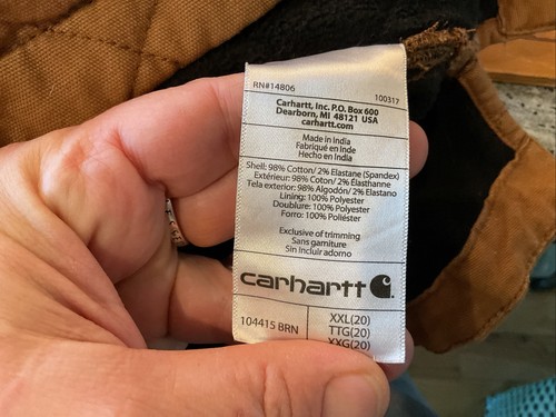 Carhartt Giacca Camicia Trapuntata Donna Relaxed Tela Snap Front 20 Plus Tan - Foto 8 di 8