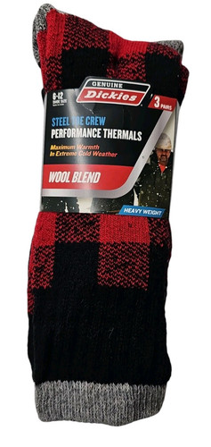 Paquete de 3 calcetines térmicos de mezcla de lana Dickies Steel Toe Crew Performance - Imagen 1 de 4