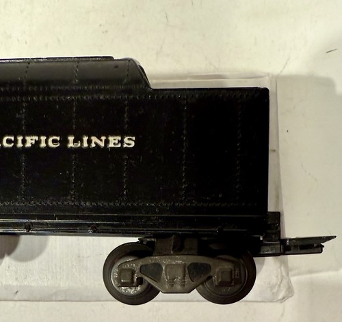 Marx No. 1951 SOUTHERN PACIFIC Black Plastic Tender - Type "B" Scale Trucks - Picture 12 of 16