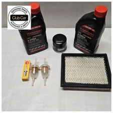 OEM Club Car Carryall Tune Up Kit. Oil Gas Air Filter SparkPlug And Kawasaki Oil