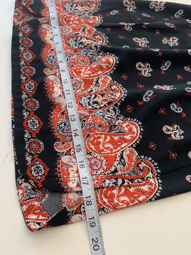 Ann Taylor Loft Navy Black Printed Paisley Skirt Elastic Waist Size XS NWOT - Picture 3 of 13