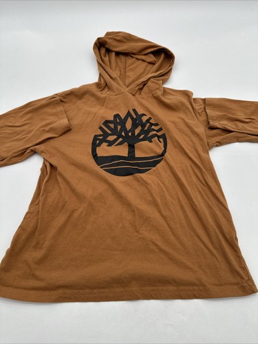 Timberland Hoodie Youth Boy Medium Yellow Graphic Print Logo..#23645