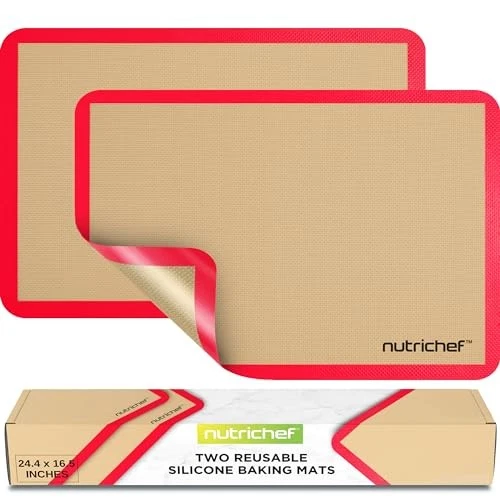 Nutrichef (2) Non-stick Food-Grade Silicone Baking Mats - Red
Opens in a new window or tab
