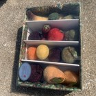 Lot of 16 Sugared Beaded Faux Fruit Apple Pear Orange Banana Lemon Strawberry