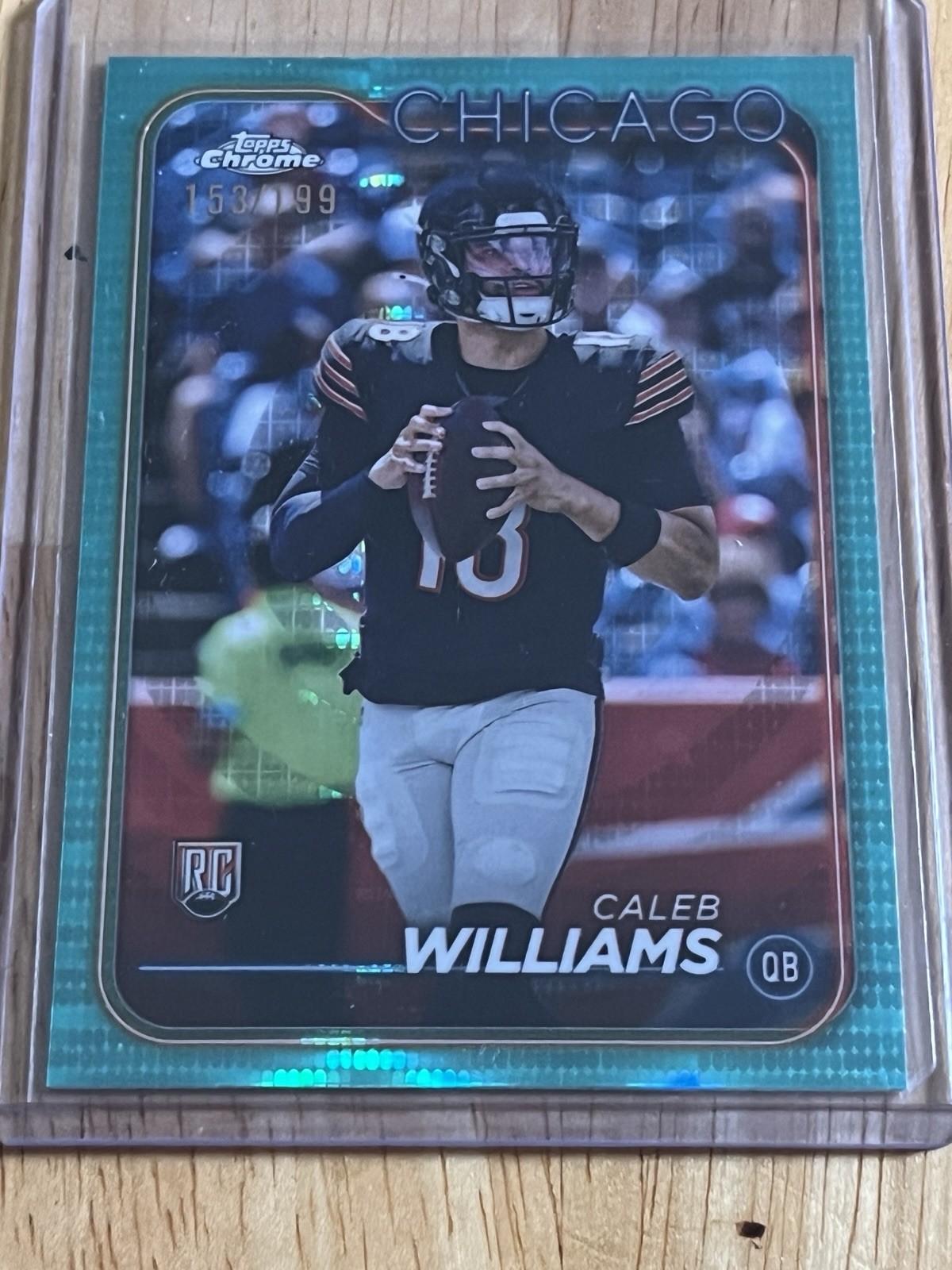 2024 Topps Chrome Bears Caleb Williams #202 Aqua Sonar Refractor /199 (RC) Bears