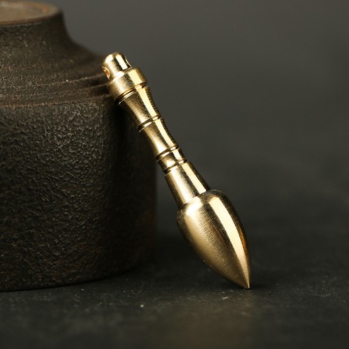  5Pcs Brass Solid Pen Shaped Pendants Exquisite Retro Key Ring Pendants DIY - Picture 7 of 11