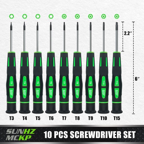 SUNHZMCKP 10Pcs Magnetic Torx Screwdriver 10PC Set, Green - Picture 2 of 7