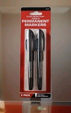 Clog-Resistant Jobsite Permanent Markers Fine Point 2-Pack  Black (70060) - NEW