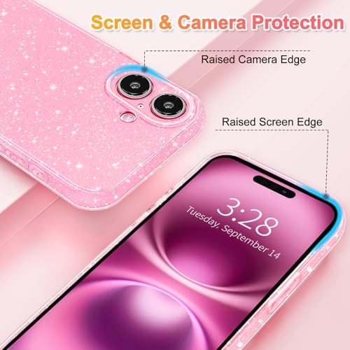 Case for iPhone 16 Case Glitter Cute For iPhone 16 - 6.1 inch Bright Pink - Bild 4 von 7