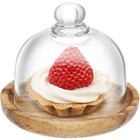 1 Set Practical Dessert Tablett und Glasabdeckung Cupcake -Plattenplatte mit