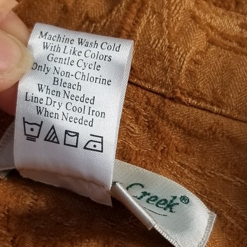 Coldwater Creek Jacquard Jacket Button Up Sz LG Embroidered Stretch Toffee Brown - Picture 11 of 11