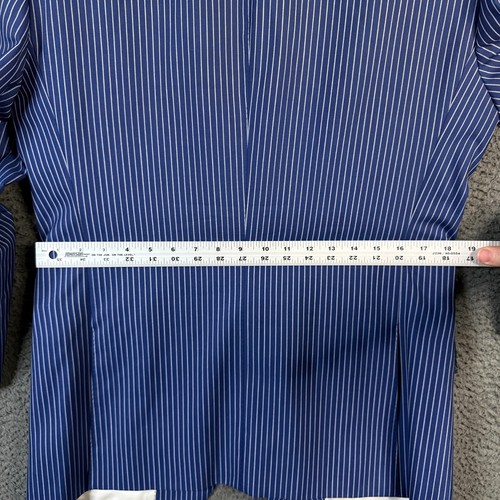 Suitsupply Suit Mens 40S Blue Striped Lazio/Brescia Slim Fit 2 Piece VBC Wool - Picture 10 of 22