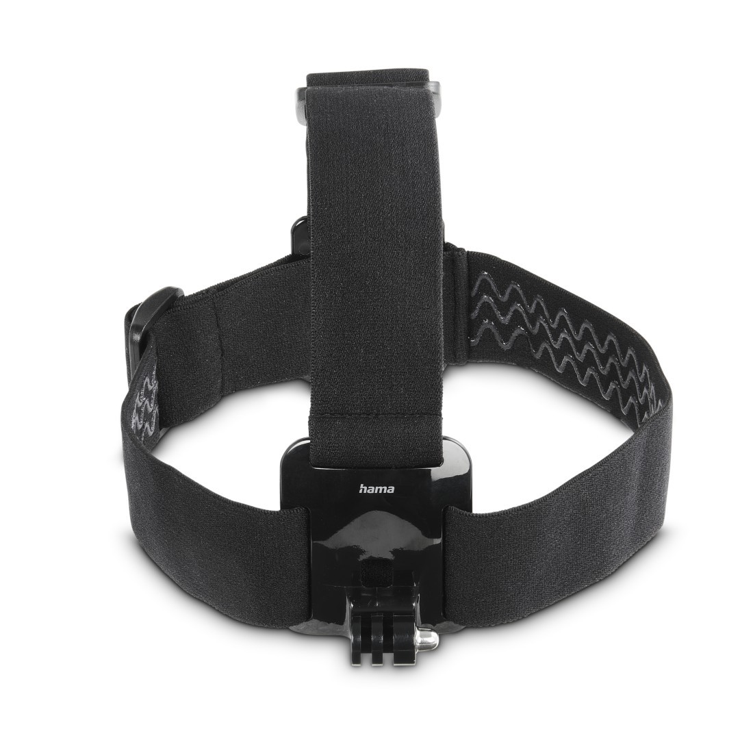 Fixation casque action-cam antidérapante avec sangles ajustables noires