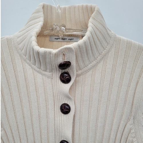 Eight Eight Eight Rib Knit Button Down Academia Cardigan Sweater Size Medium - Bild 6 von 12
