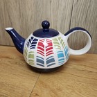WHITTARD OF CHELSEA Teapot  Designer Striped Tea Chevron Navy Small With Lid 