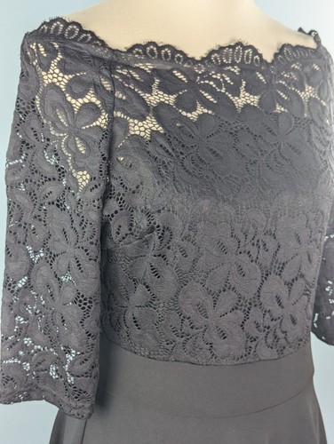 Damen Blumen Spitze Halbarm U-Boot-Ausschnitt Formell Swing Kleid Extra Large - Bild 4 von 11