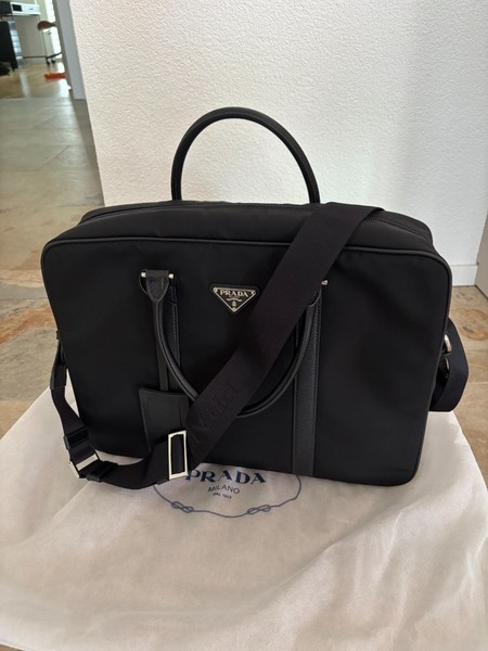 Prada Business Nylon/Leather Bag