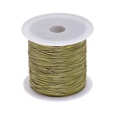 1 Roll Nylon Beading Thread Knotting Cord 0.6mm 50 Yard Satin String, Dark Khaki