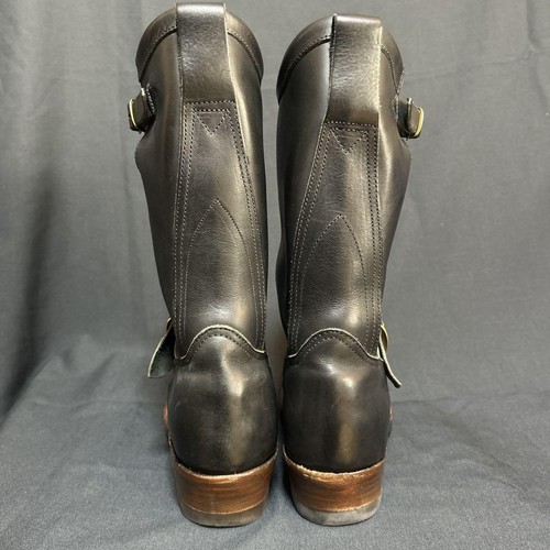 Used RRL Julian Engineered Boots Brass Buckle Mens Size 9D Black Color - Picture 3 of 12