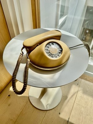 Vintage Dawn Rotary 1980er modernes rundes Northern Telecom Tischtelefon