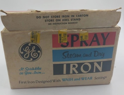 Ferro da stiro a vapore e a secco GE General Electric vintage - SOLO SCATOLA! - Foto 8 di 10