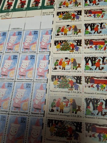 9 MISC. UNUSED CHRISTMAS STAMP SHEETS FACE VALUE $107.50 Santa +++ Free Shipping - Picture 6 of 9