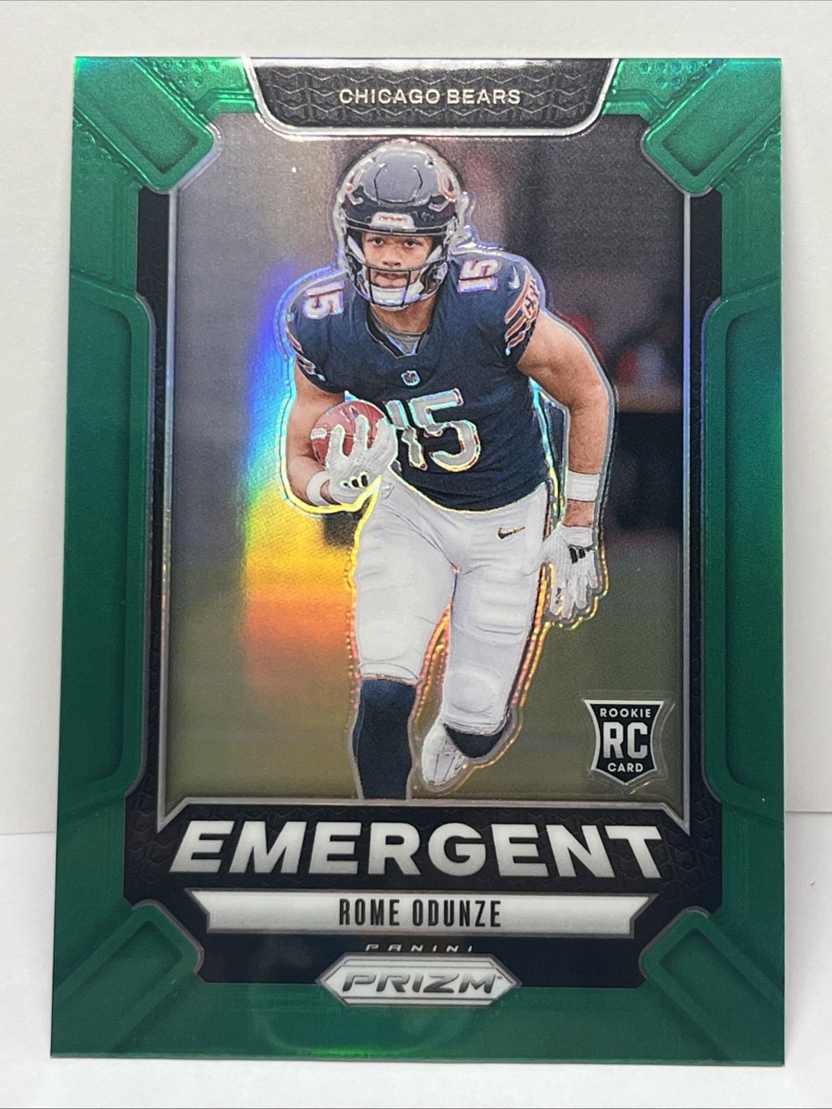 2024 Panini Prizm - Emergent Rome Odunze #11 Green Prizm (RC)