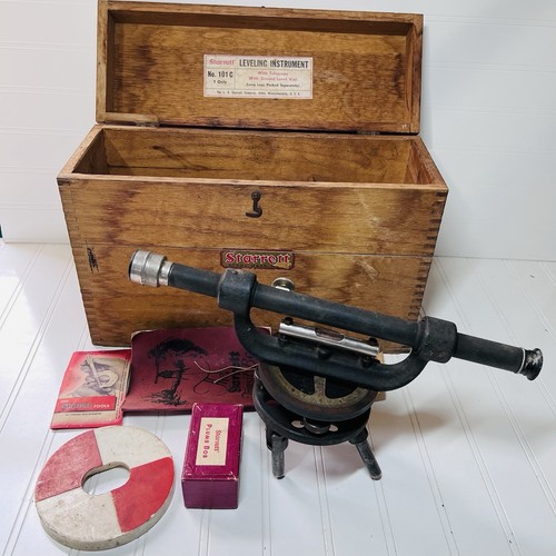 Vintage Beautiful Starrett 101C Leveling Instrument Transit in Original Case - Picture 1 of 24