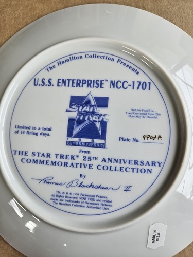 Star Trek U.S.S. Enterprise NCC-1701 Limited Hamilton Collector Plate (4902A) - Bild 4 von 4