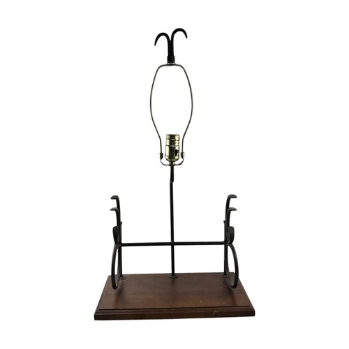 Vintage Wrought Iron & Wood  Bookshelf And Lamp  - Rustic Primitive - country  - Picture 5 of 9