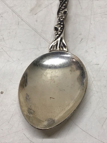 2 Small Souvenir Spoons 900 Silver Pineapple & Man Smoking Pipe Motif 19 Grams - Imagen 7 de 14