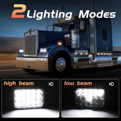 4x6 LED Headlights Approved Hi/Lo Sealed Beam Replacement H4651 H4652 H4656 - Picture 3 of 7