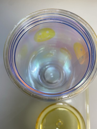 Happy Emoji Plastic Insulated Tumbler W/ Lid & Straw 24 oz NEW - Picture 6 of 7