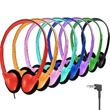 Wired Kids Headphones Bulk 10 Pack for Classroom School Class Set Headsets fo...