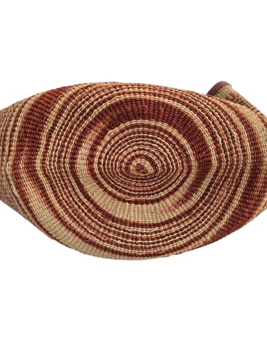 Vintage Sidal Woven Straw Tote Bag with Round Wrapped Handles Boho Purse Zip Top - Picture 2 of 8