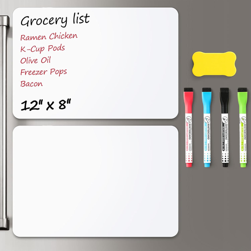 2 Pack Magnetic Dry Erase Board Sheet for Fridge, 12"X8" Erasable Refrigerator W - Picture 10 of 12