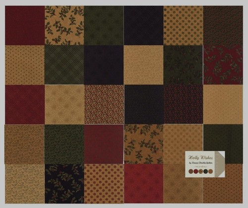 OOP MODA "Holly Wishes" Layer Cake by Kansas Troubles (42) 10"x10" HTF - Picture 2 of 3
