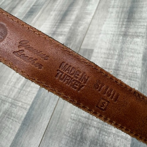 VTG Fossil Leather Belt Womens Small Multicolor Patchwork Boho Gold Buckle - Picture 5 of 8