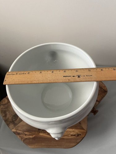 Apilco France Williams Sonoma Lion Head Tureen Cachepot w/Lid White Ironstone - Picture 2 of 13