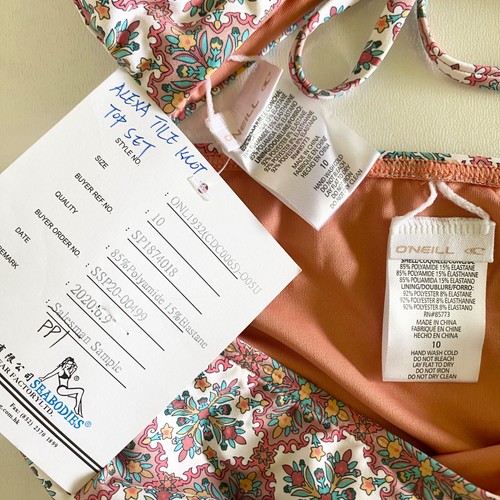 NEW Oneill Girls “Alexa” Tile Knot 2 piece swim set -Size 10 - Picture 7 of 11