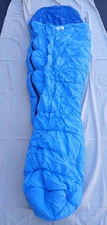 Holubar  Vtg Packable Warm Lightweight Mummy Sleeping Bag Blue Long Right Zip