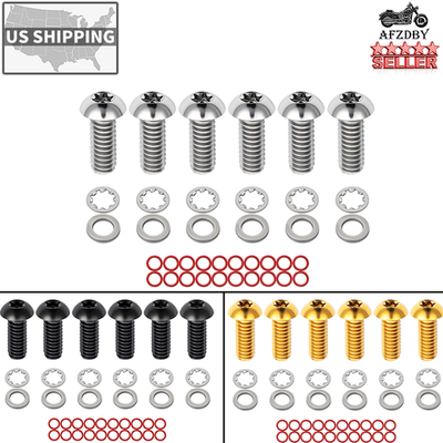 #ad Titanium 6 or 5 Hole Derby Cover Screws For Harley Touring Softail Sportster 883 $20.99