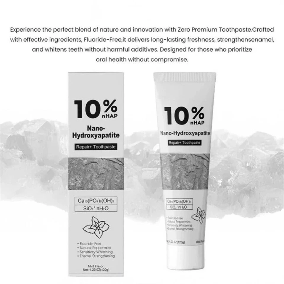 Nano-Hydroxyapatite Toothpaste Enamel Protection White Tooth Fresh Breath Mint - image 4 of 4