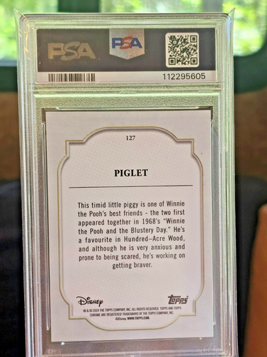 2024 Topps Chrome Disney Piglet Winnie The Pooh Green Refractor PSA 9 Mint /99 - Picture 2 of 2